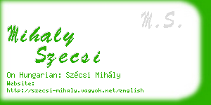 mihaly szecsi business card