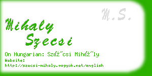 mihaly szecsi business card